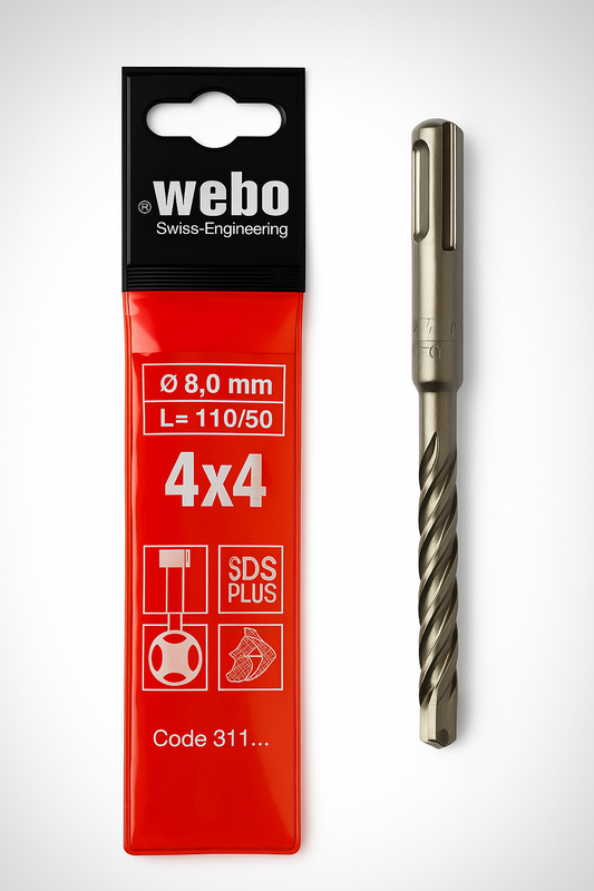 Webo 4x4 SDS-Plus Bohrer Ø8 x 110/50 mm